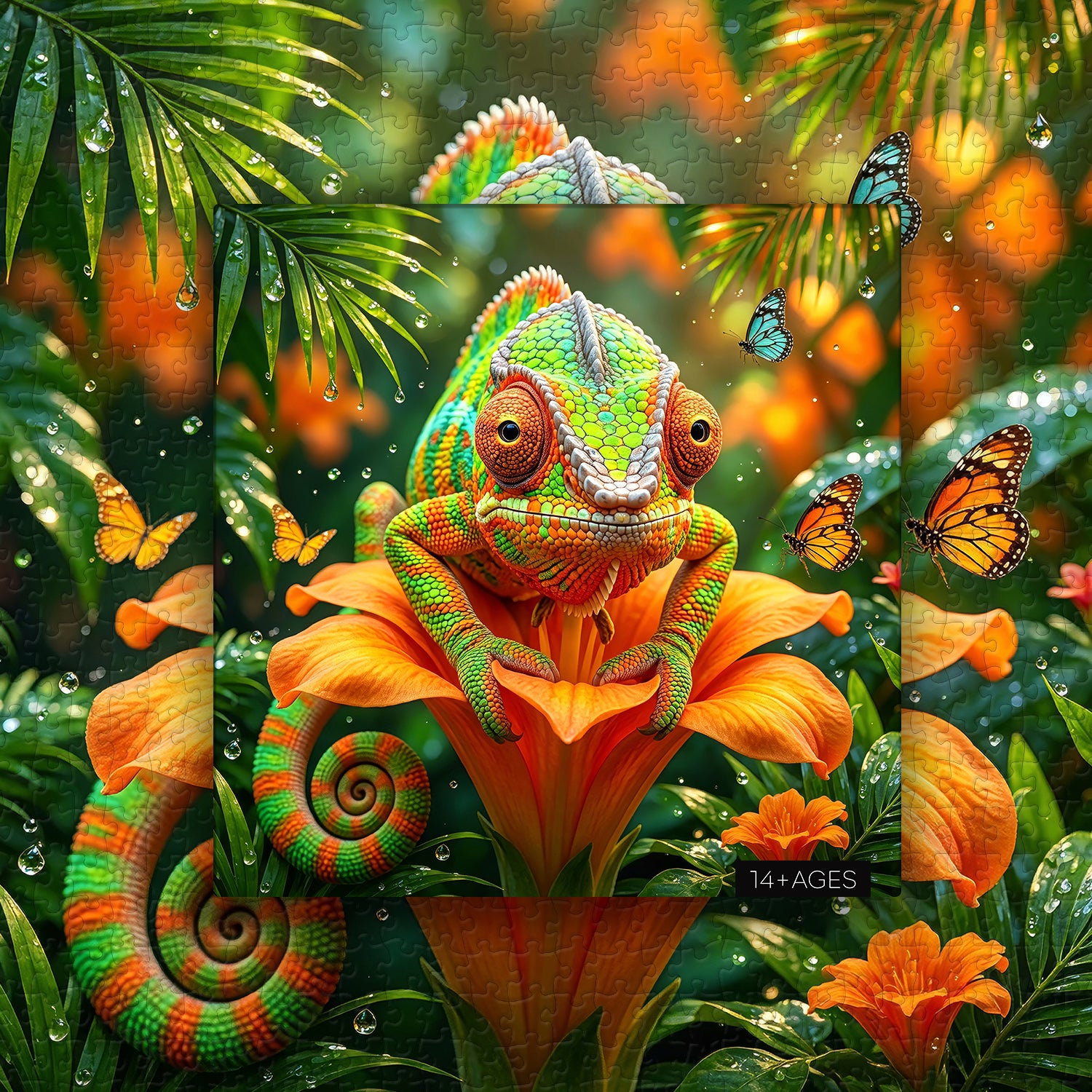 Rainforest Chameleon Jigsaw Puzzle 1000 Pieces