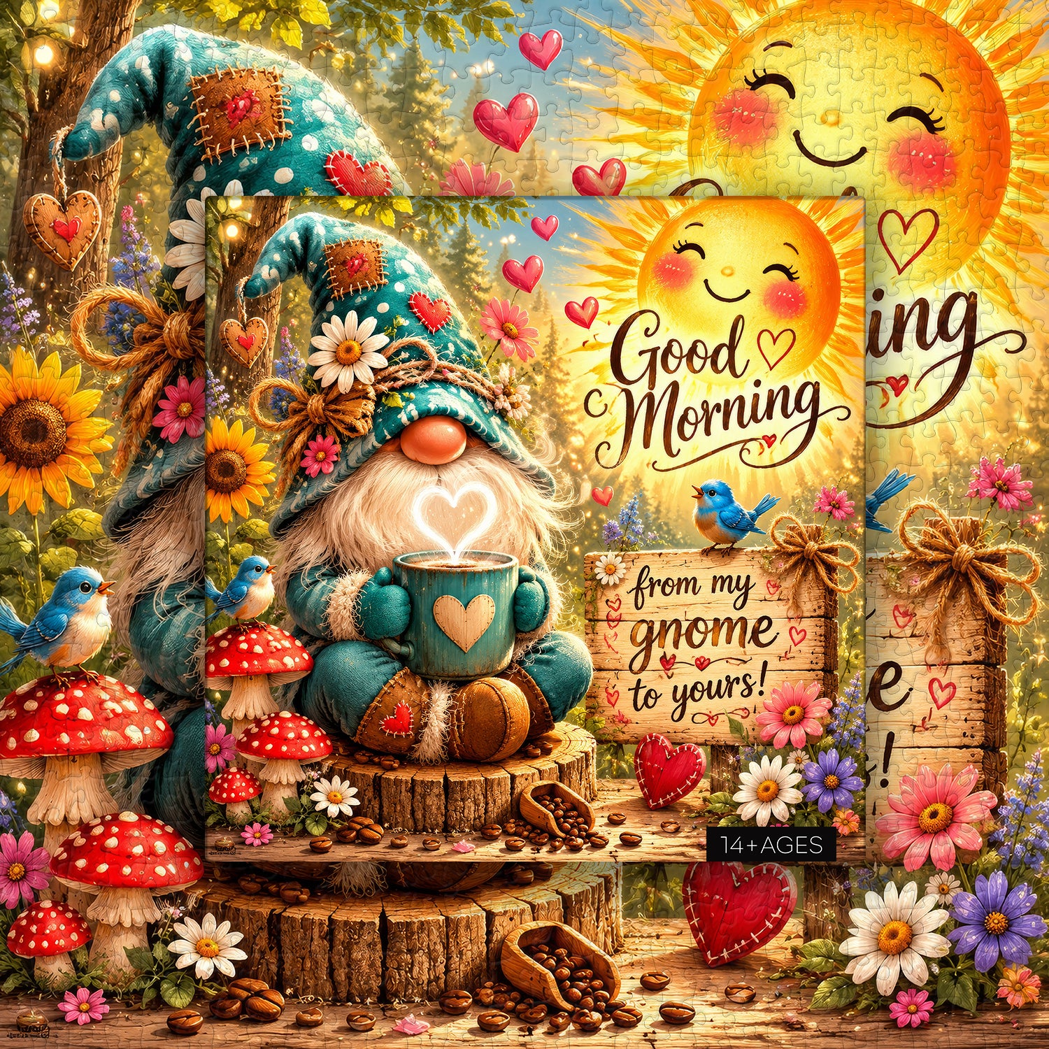 Morgenkaffee-Zwerg-Puzzle, 1000 Teile