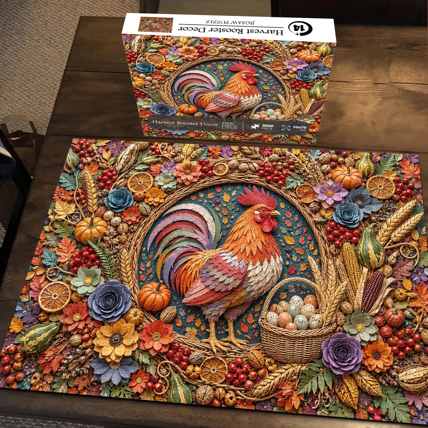 Harvest Rooster Decor Jigsaw Puzzle 1000 Piece