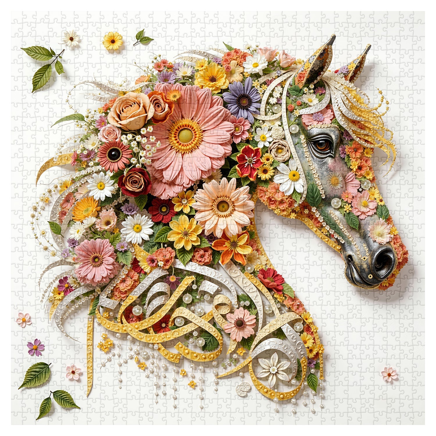 Puzzle Corcel Floreciente 1000 Piezas