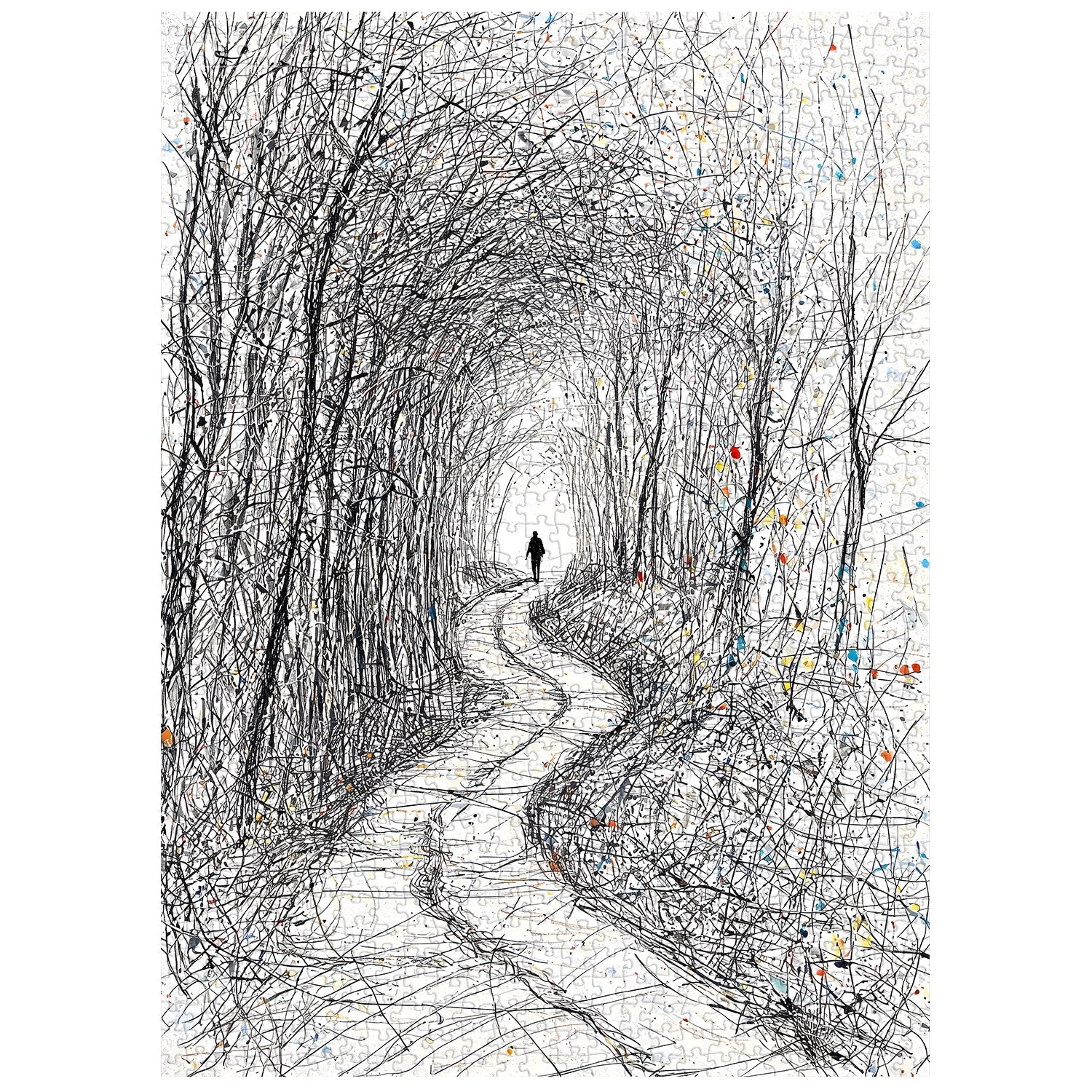 Line Art Lone Walker Jigsaw Puzzle 1000 Pieces