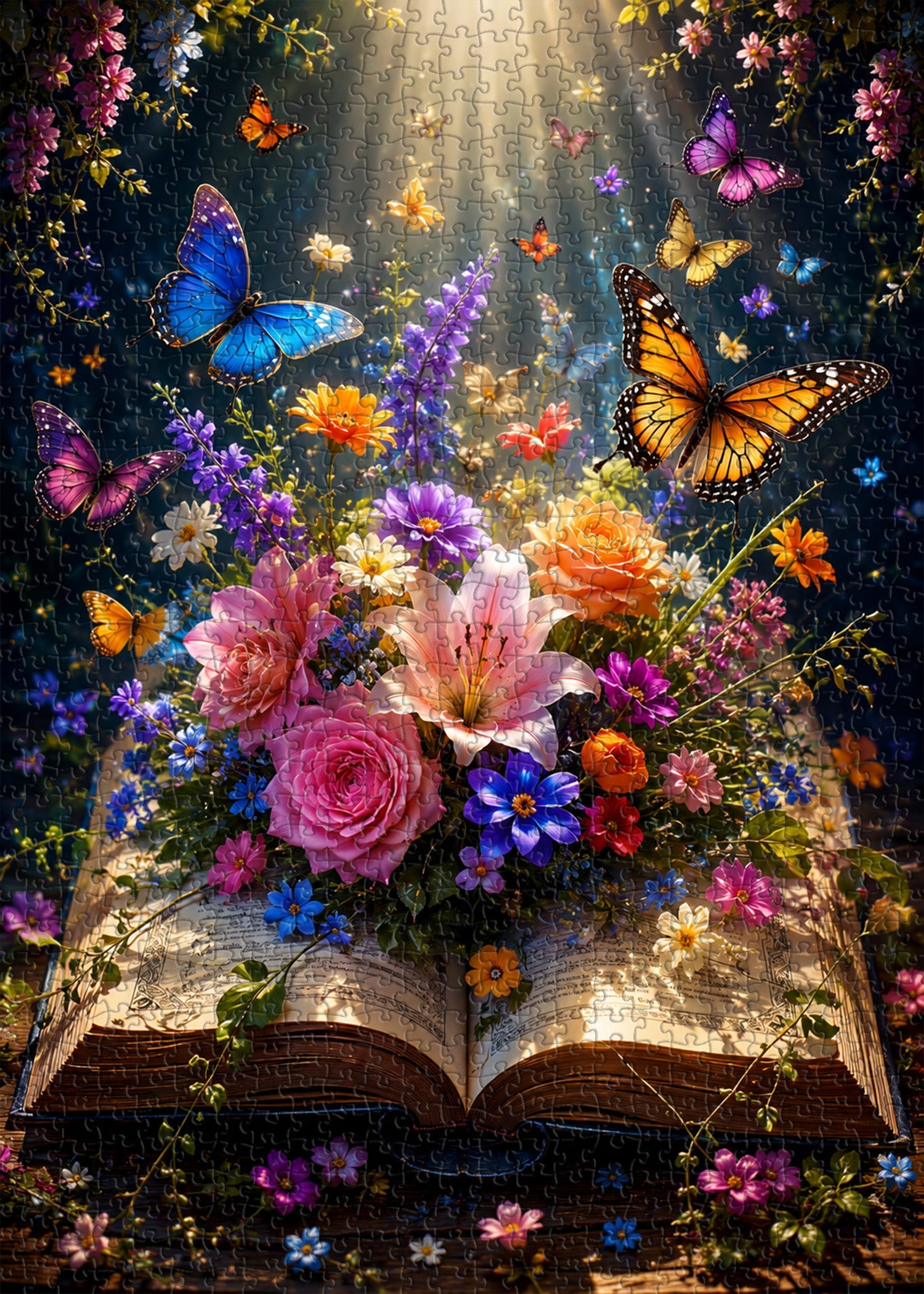 Book Blooms & Butterflies Jigsaw Puzzle 1000 Pieces