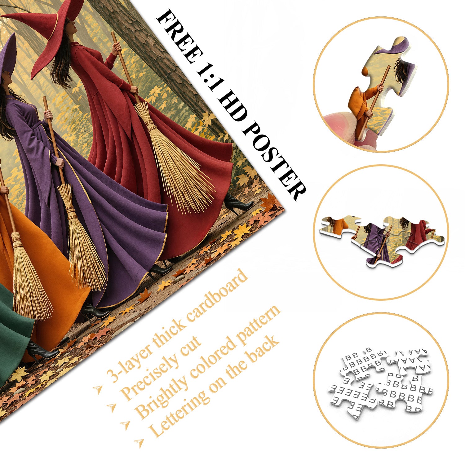 Autumn Witch Shadows Jigsaw Puzzle 1000 Pieces