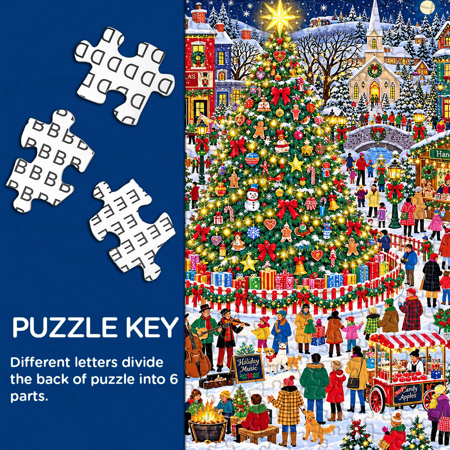 Christmas Town Square Jigsaw Puzzle 1000 Pieces
