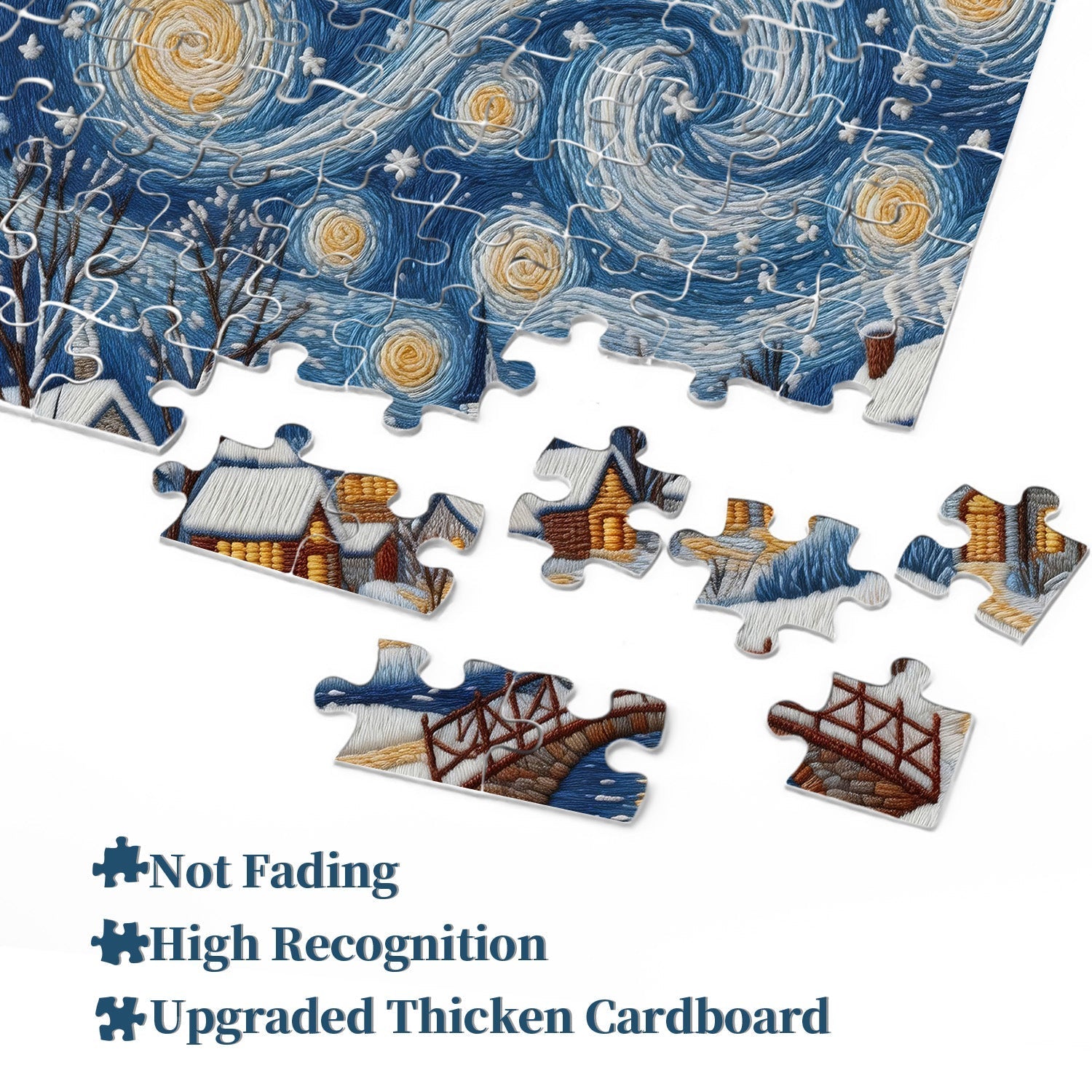 Snowy Village Glow Jigsaw Puzzle 1000 Pieces