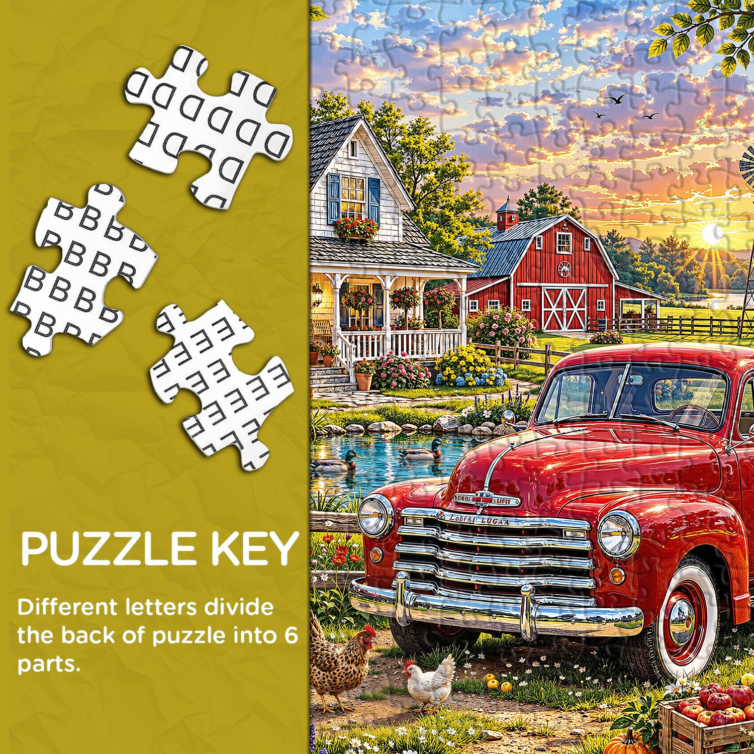 Farm Sunset Jigsaw Puzzle 1000 Pieces