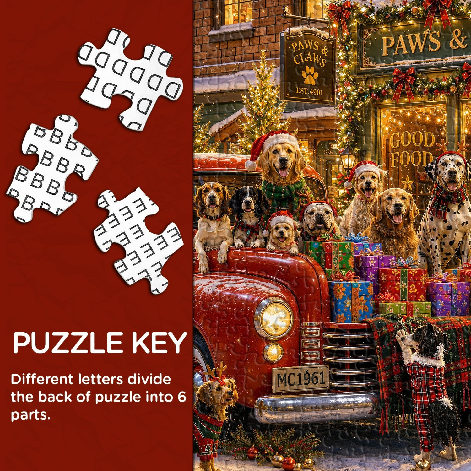Christmas Puppy Truck Jigsaw Puzzle 1000 Pieces