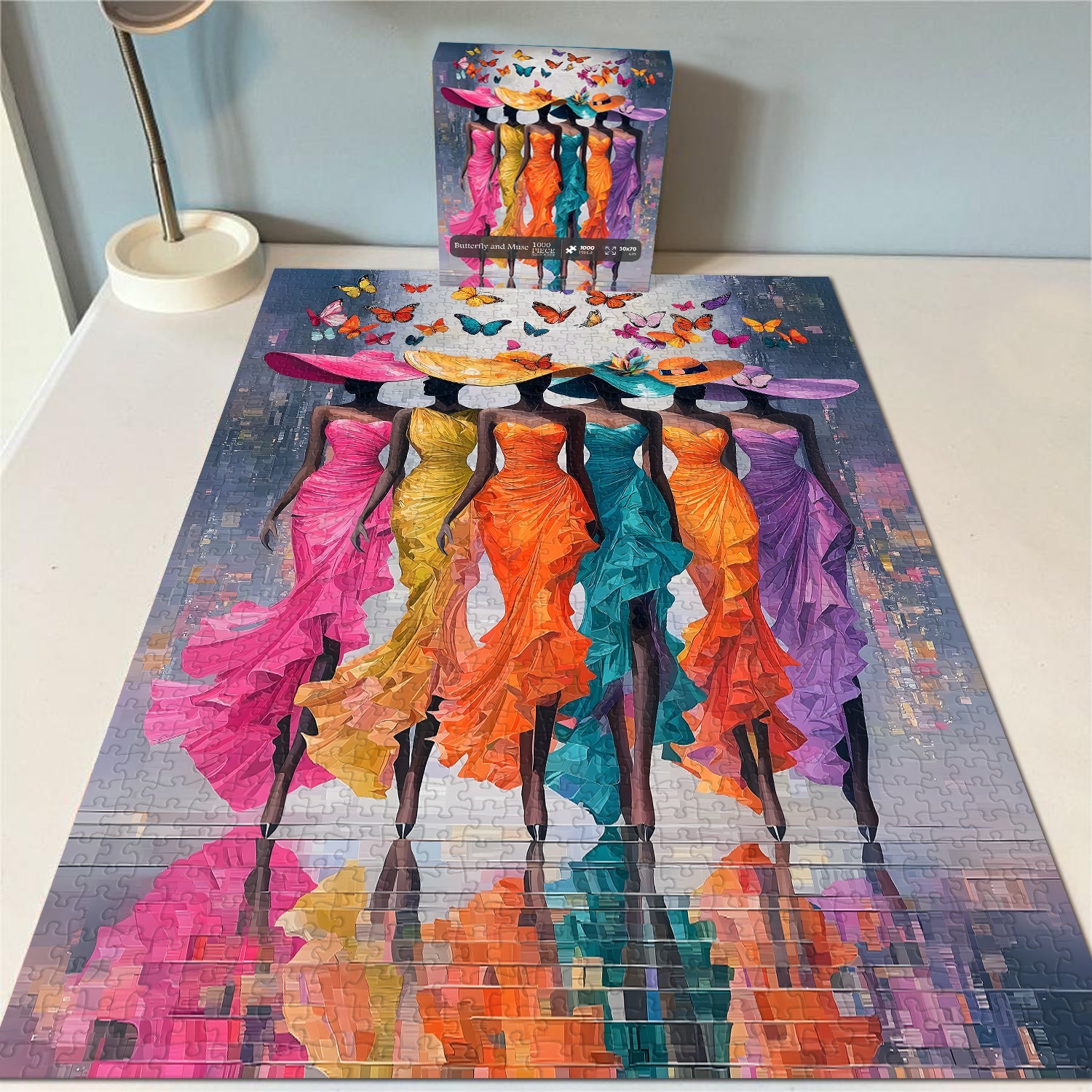 Puzzle Papillon et Muse 1000 pièces