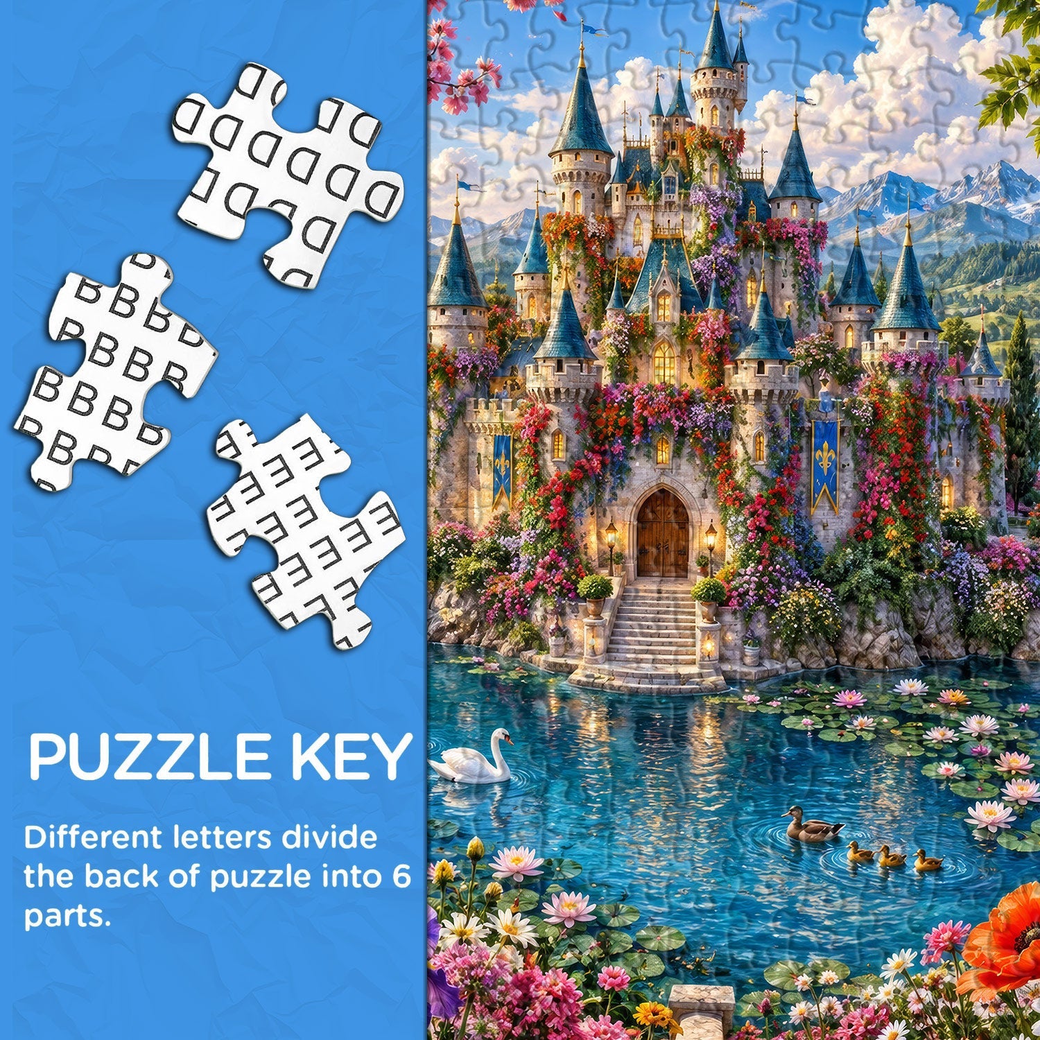 Blumentraumschloss-Puzzle, 1000 Teile