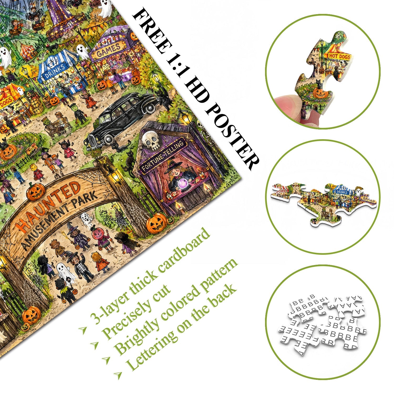 Puzzle del parco a tema spettrale 1000 pezzi