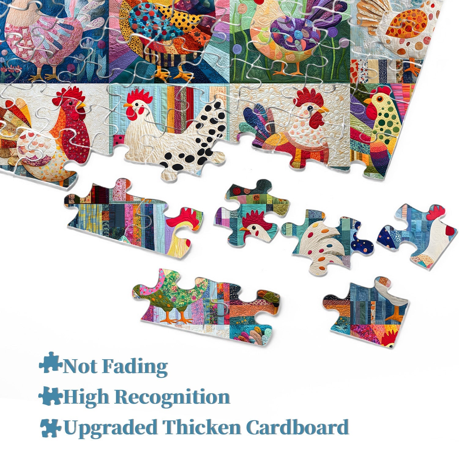 Patchwork Chickens Jigsaw Puzzle 1000 Pieces