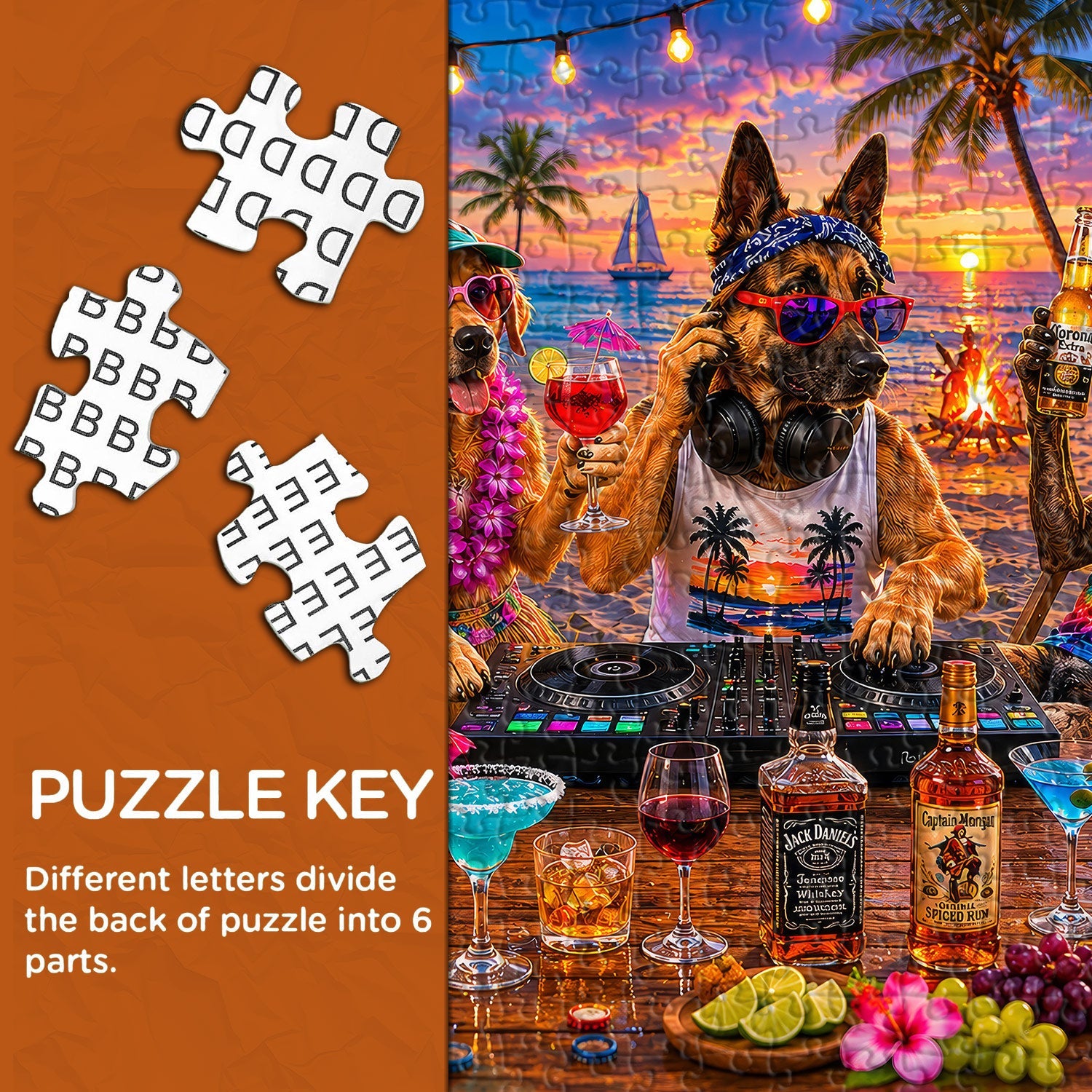 Puzzle Tropical Dogs DJ Party 1000 pezzi