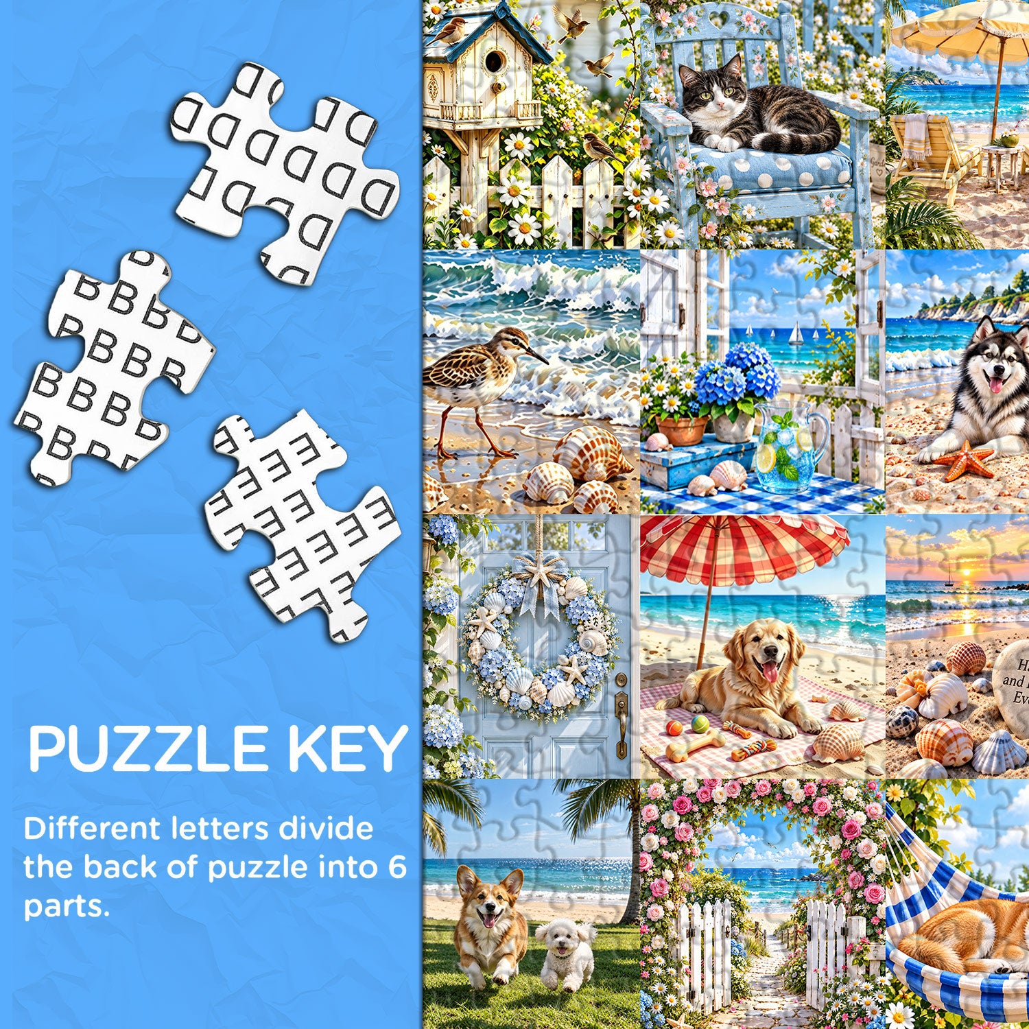 Küstengarten-Haustier-Montage-Puzzle, 1000 Teile