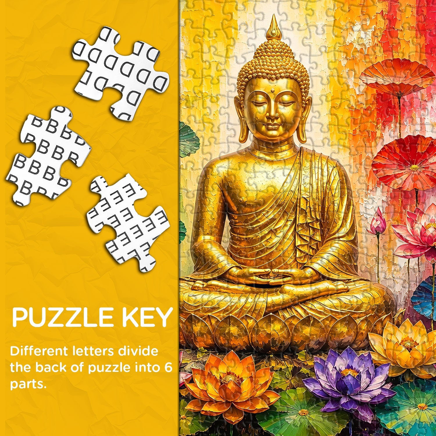 Serene Buddha Floral Bloom Jigsaw Puzzle 1000 Pieces