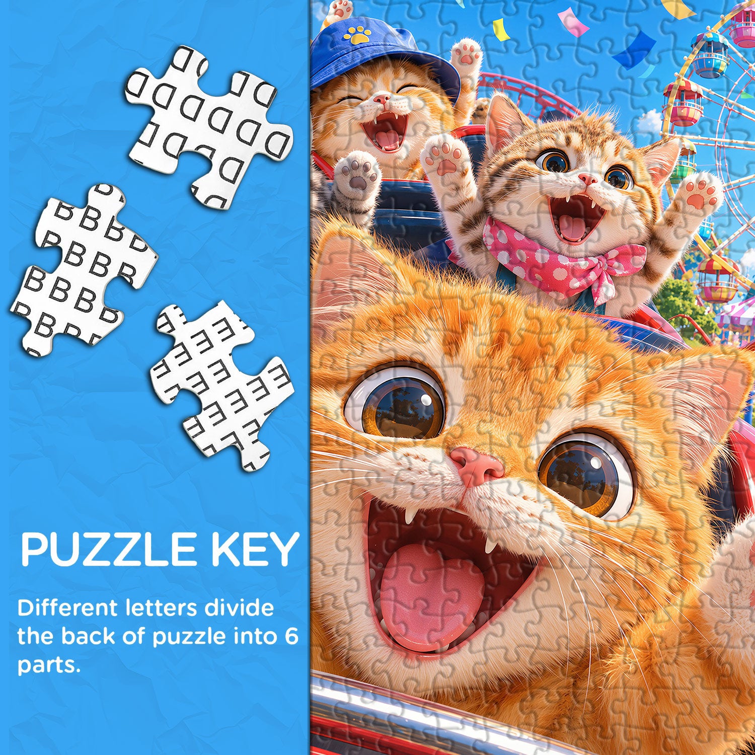 Cat Rollercoaster Jigsaw Puzzle 1000 Pieces