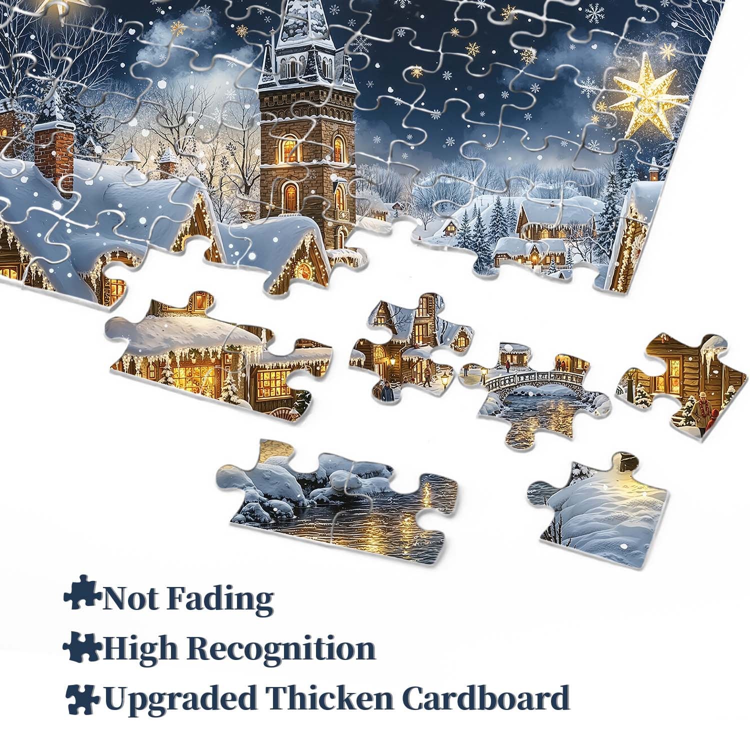 Frosty Christmas River Town Puzzle 1000 pièces