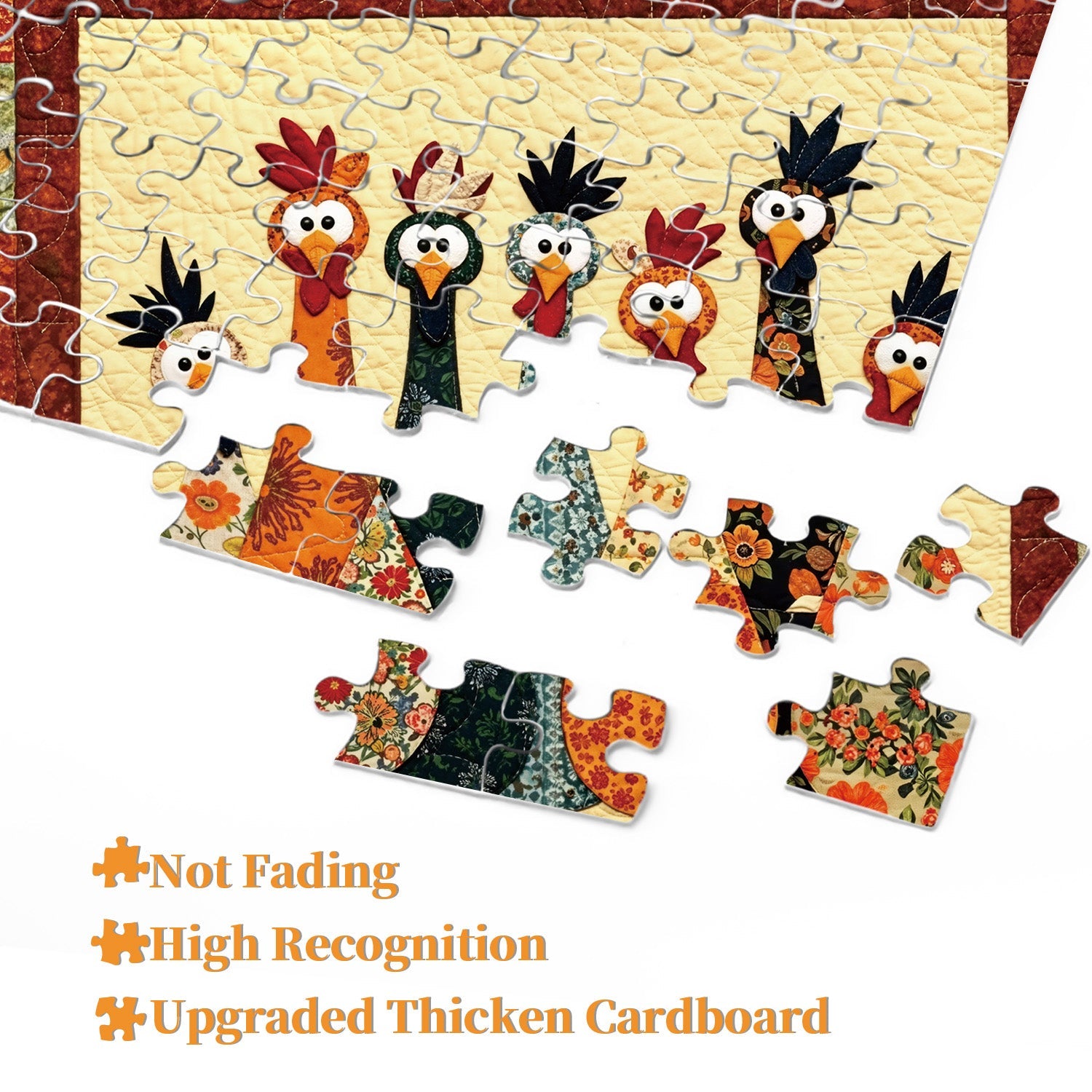 Puzzle con Polli in Tessuto, 1000 Pezzi