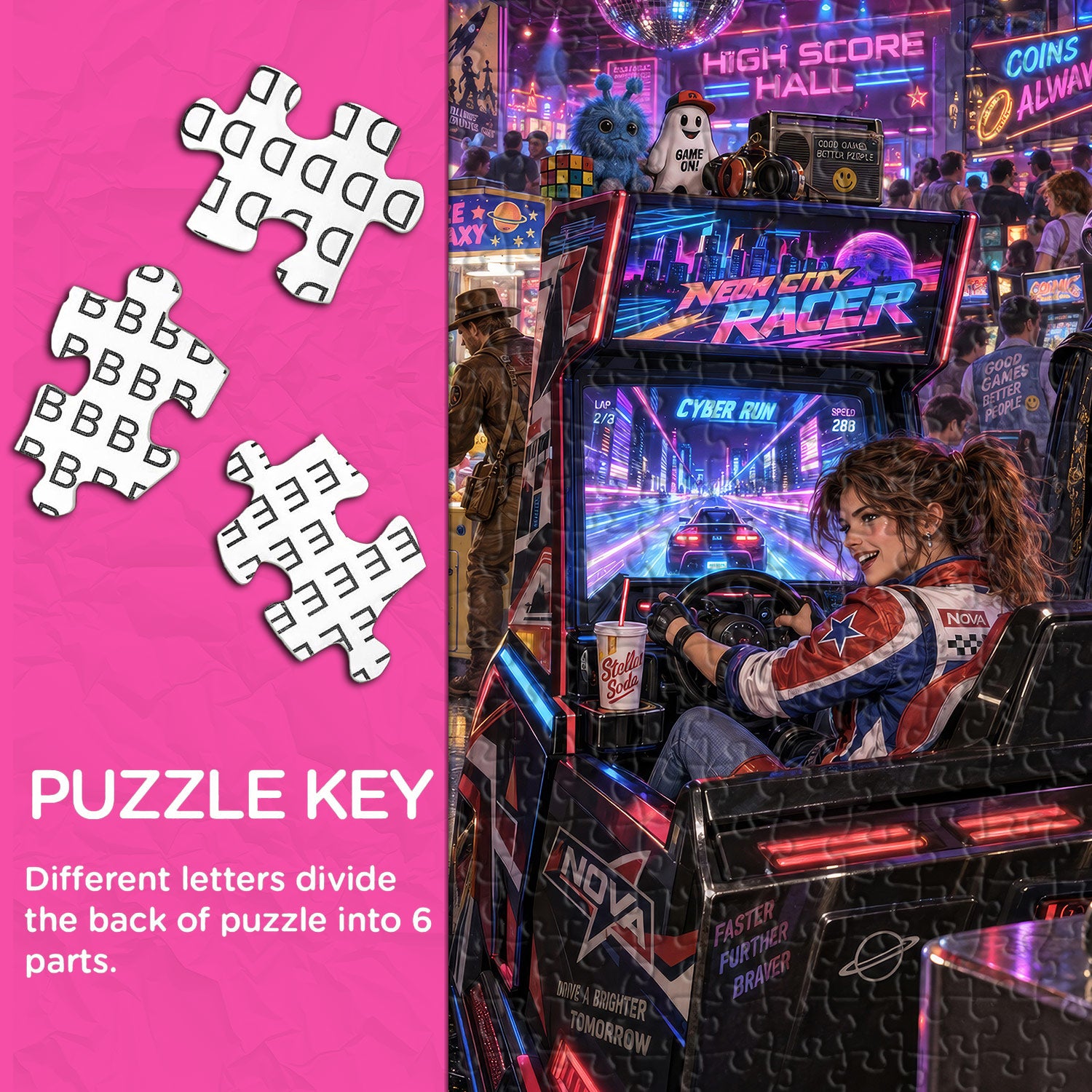 Neon Arcade Nights Jigsaw Puzzle 1000 Pieces