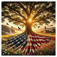 Flag Roots Sunset Oak Jigsaw Puzzle 1000 Pieces