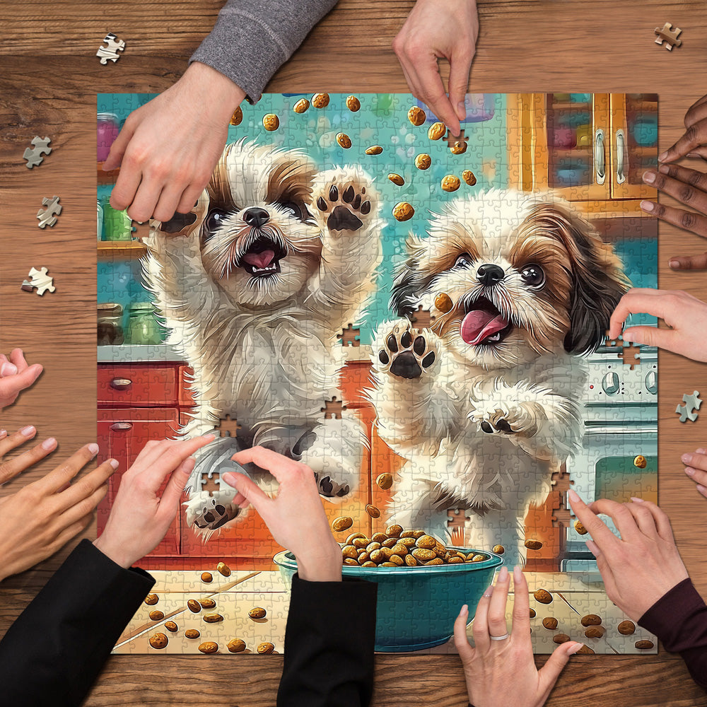 Shih Tzu Snack Time Jigsaw Puzzle 1000 Pieces