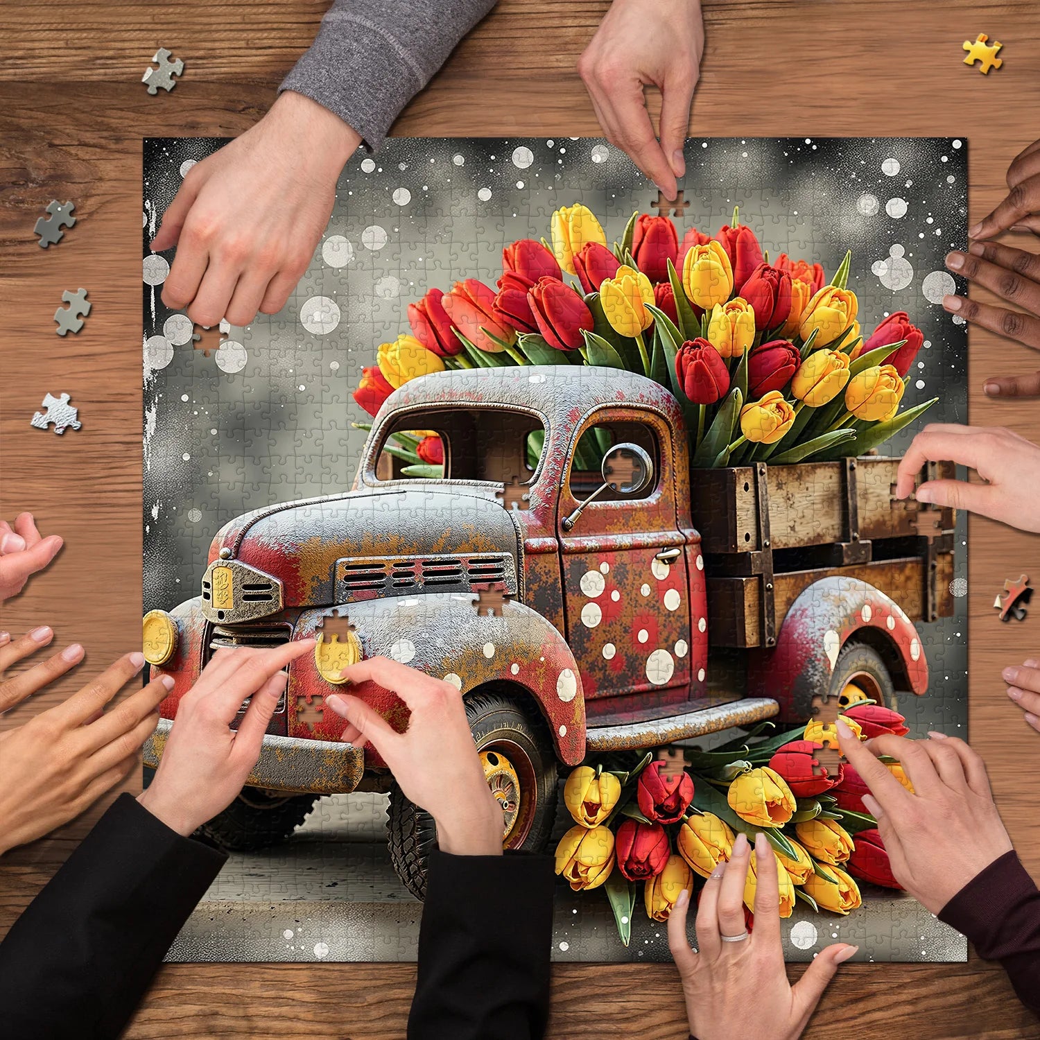 Puzzle del camion dei tulipani 1000 pezzi