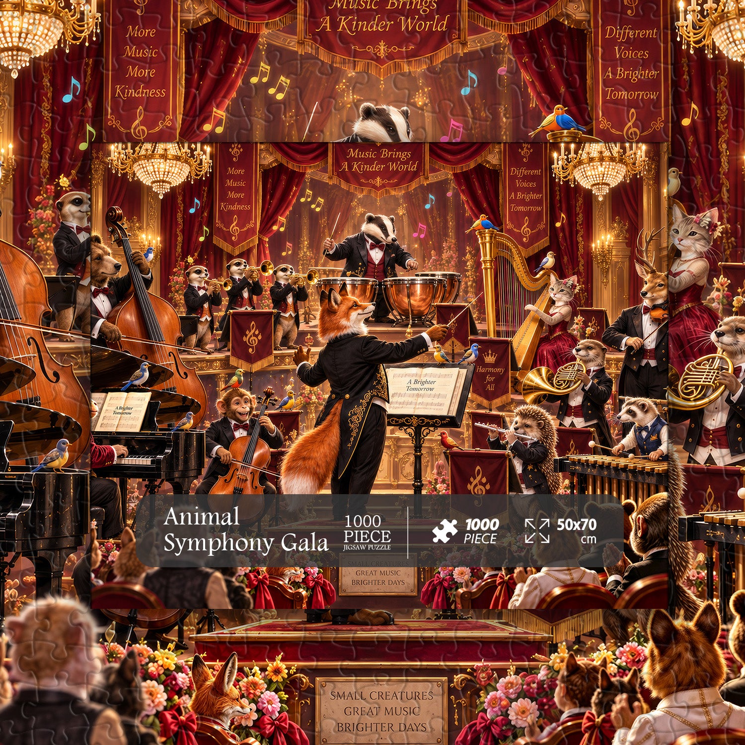Animal Symphony Gala Jigsaw Puzzle 1000 Pieces