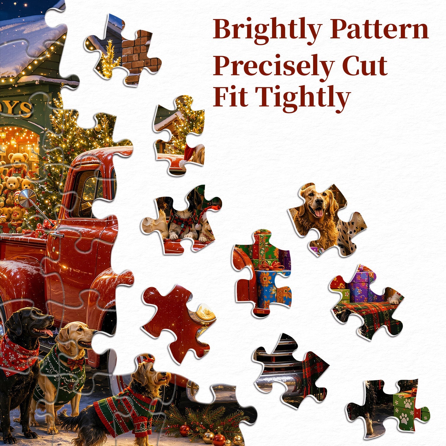 Christmas Puppy Truck Jigsaw Puzzle 1000 Pieces