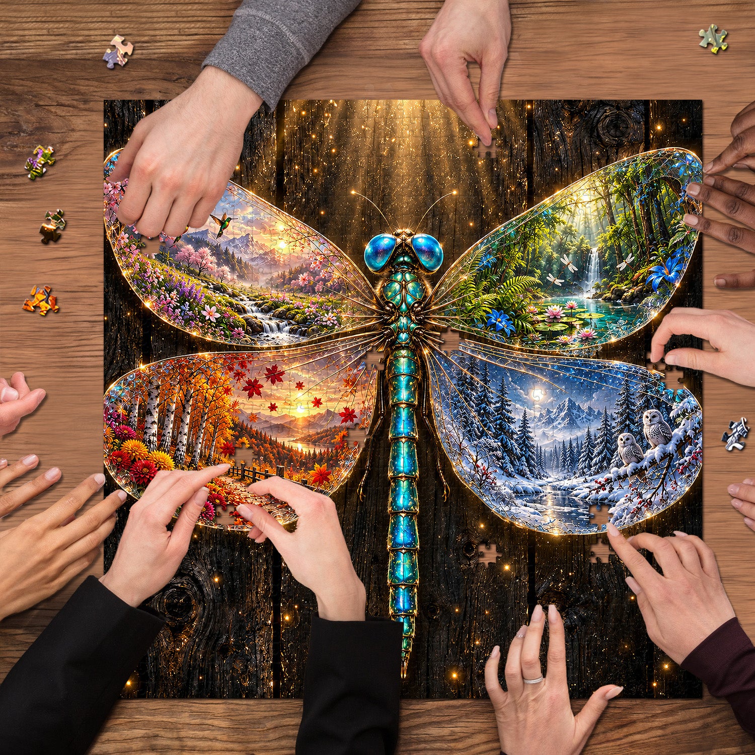 Dragonfly of Seasons Jigsaw Puzzle 1000 Pieces