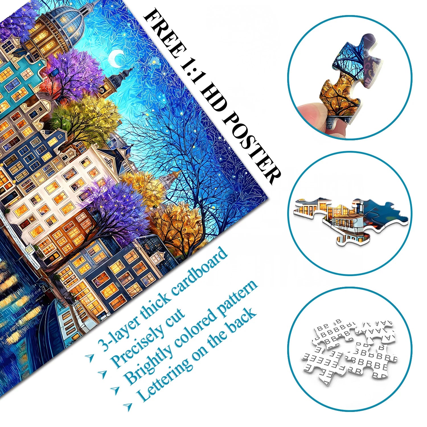 Puzzle Canale Notte Stellata 1000 Pezzi