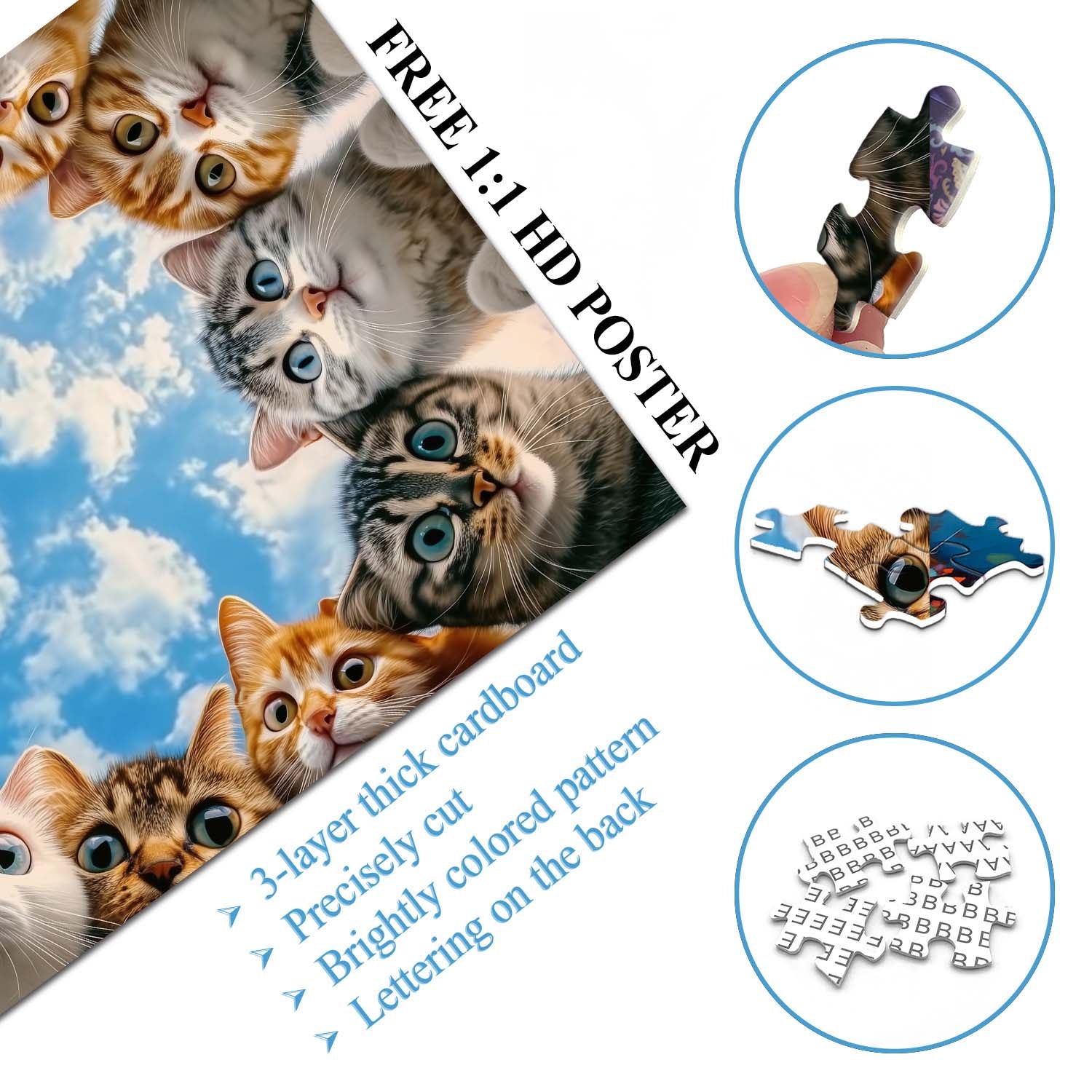 Cat Cat Watching Jigsaw Puzzle 1000 Pieces