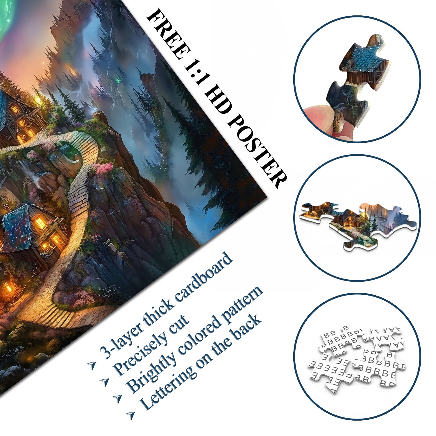 Puzzle del villaggio mistico di Aurora, 1000 pezzi
