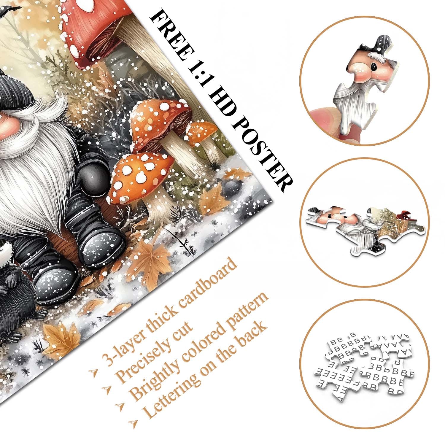 Mignon gnome et skunk puzzle 1000 pièces