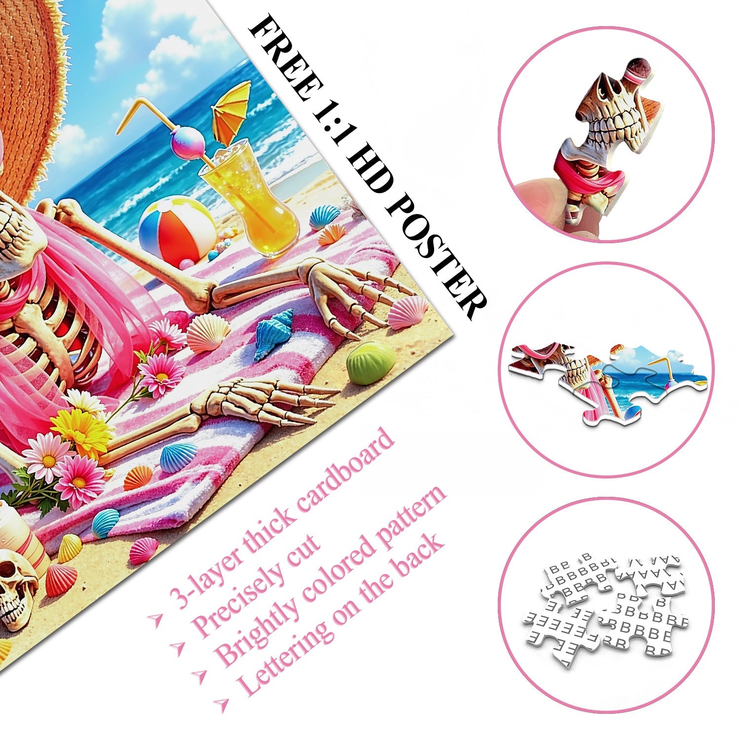 Skeleton Beach Vacation Jigsaw Puzzle 1000 Pieces