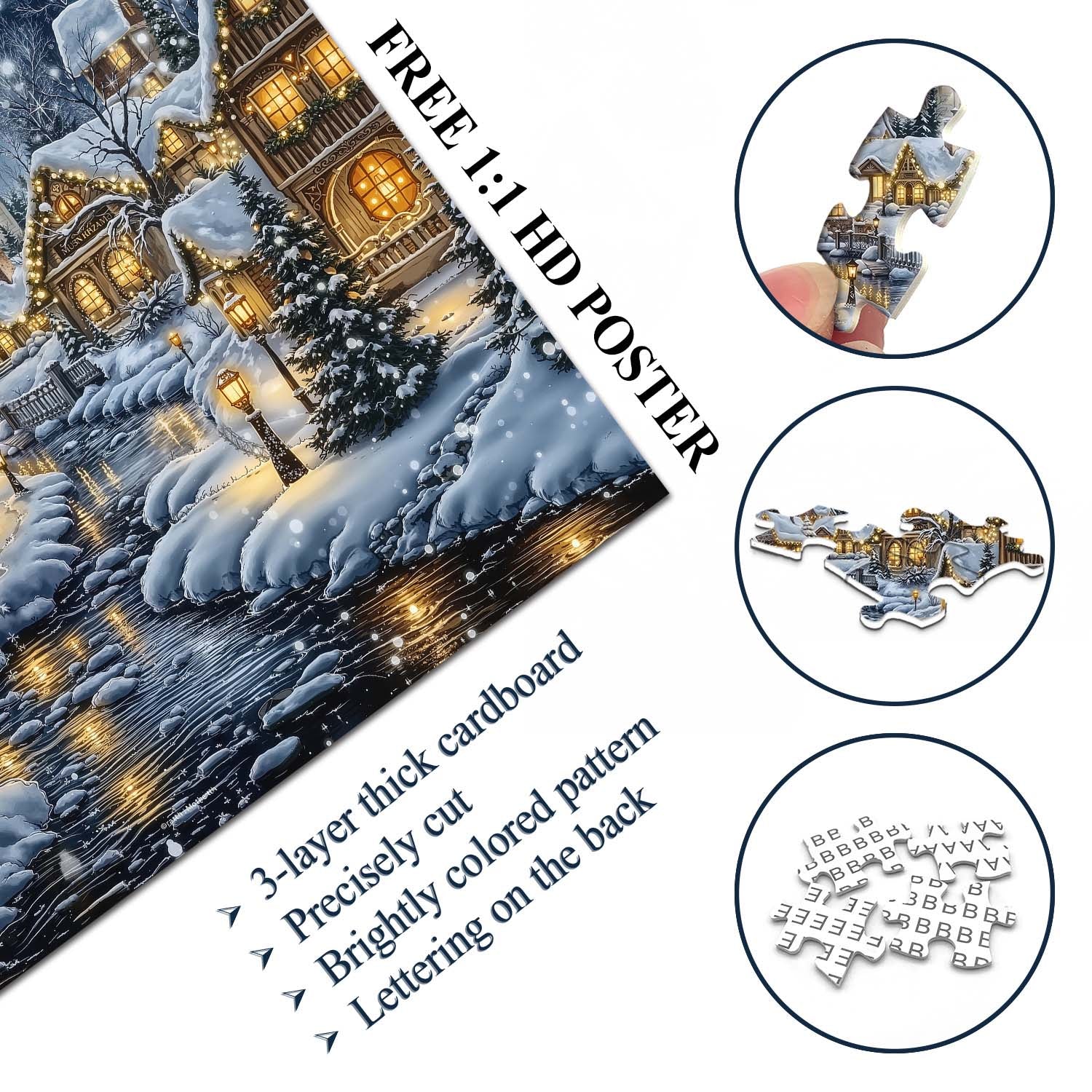 Christmas Village Riverfront Puzzle 1000 pièces