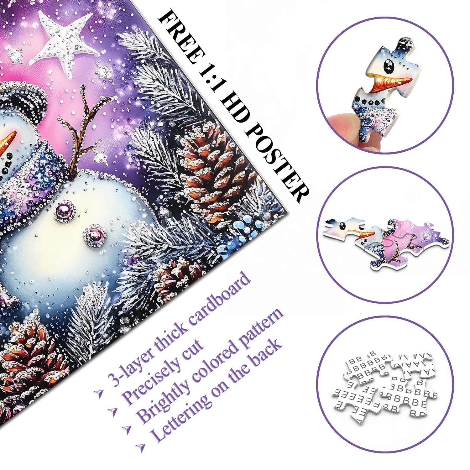 Diamond Snowman Jigsaw Puzzle 1000 Pieces