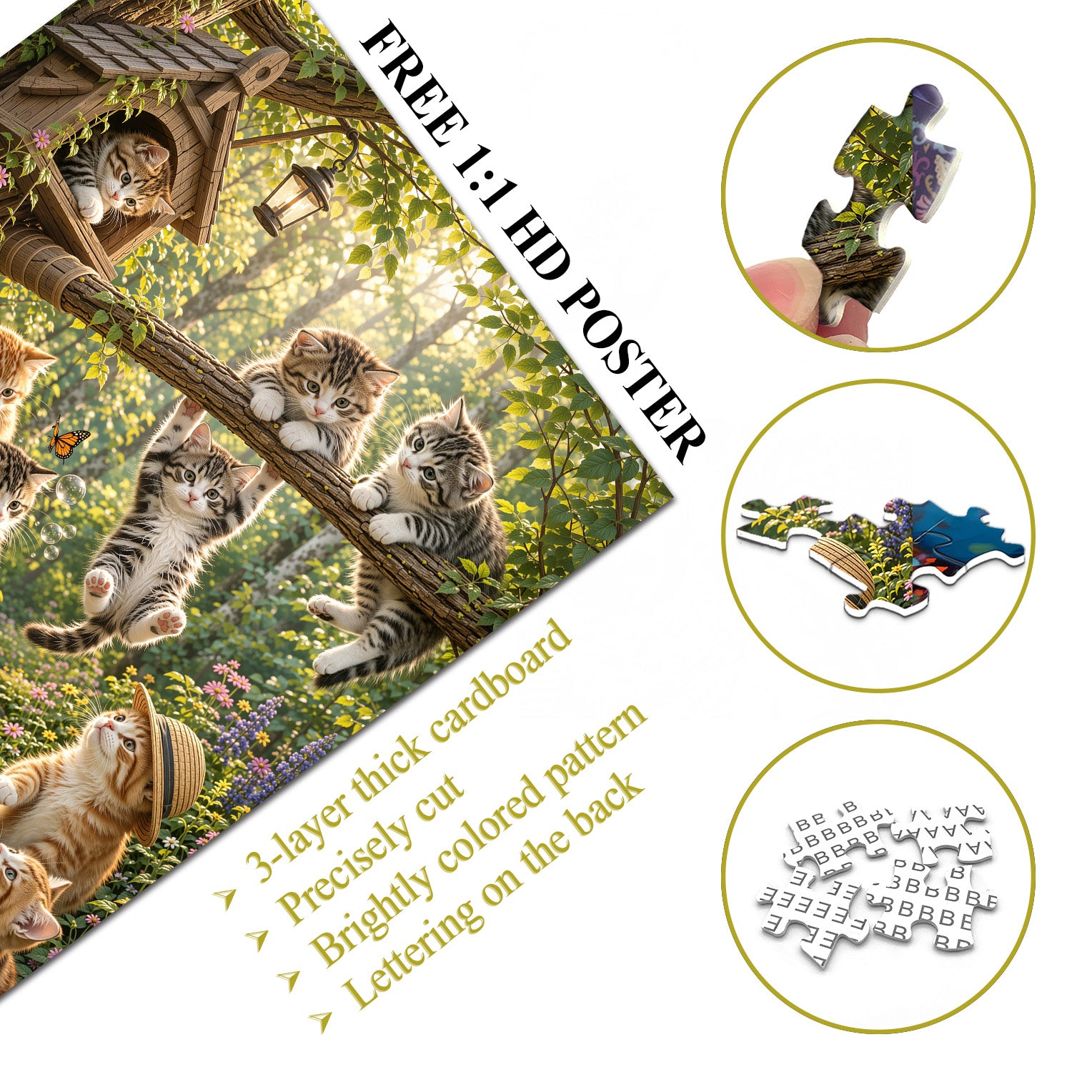 Woodland Kittens Jigsaw Puzzle 1000 Pieces