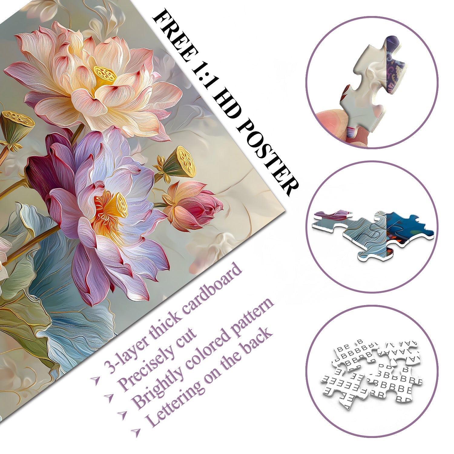 Serene Lotus Art Puzzle 1000 Teile