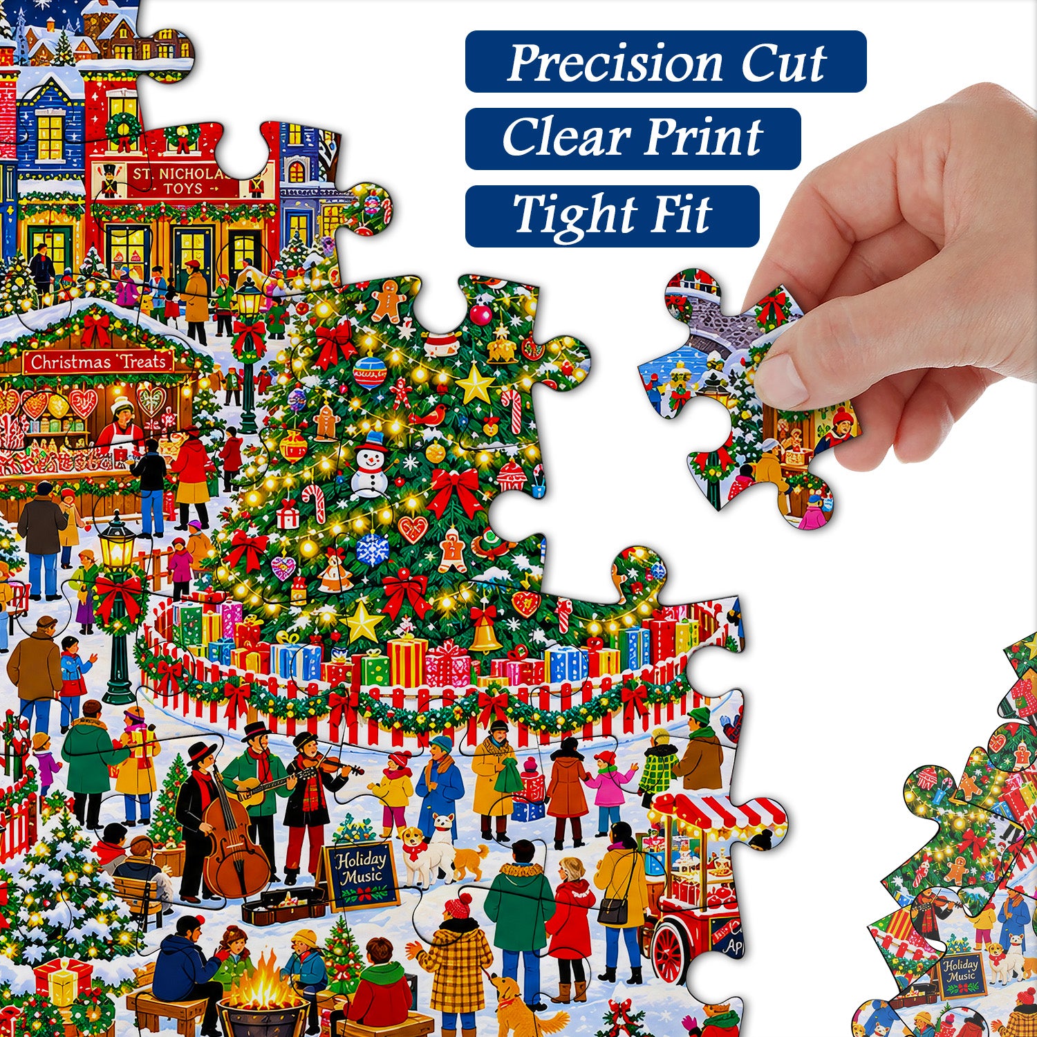 Christmas Town Square Jigsaw Puzzle 1000 Pieces