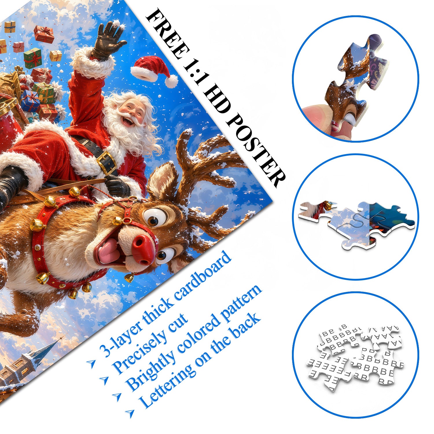 Reindeer Ride Jigsaw Puzzle 1000 Pieces