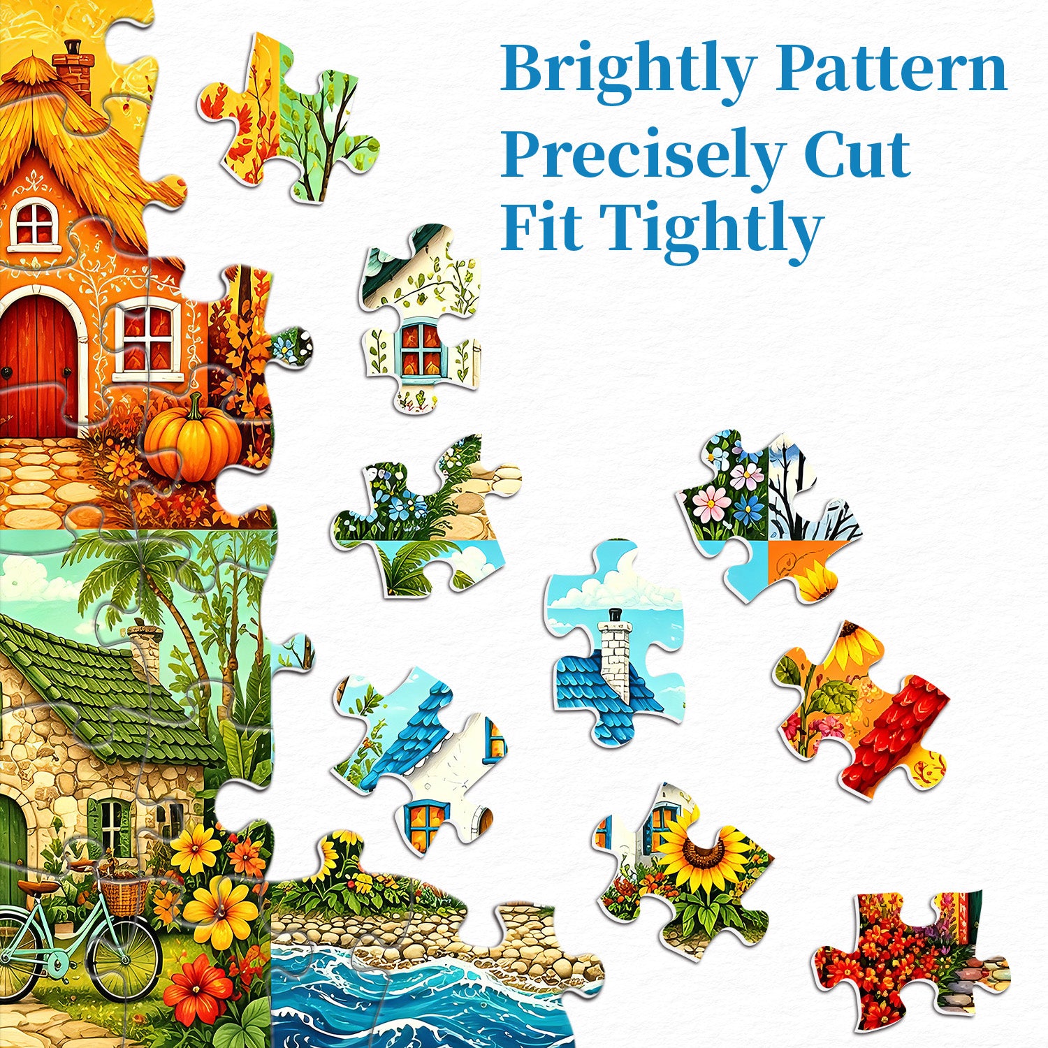 Whimsical Cottages Jigsaw Puzzle 1000 Pieces