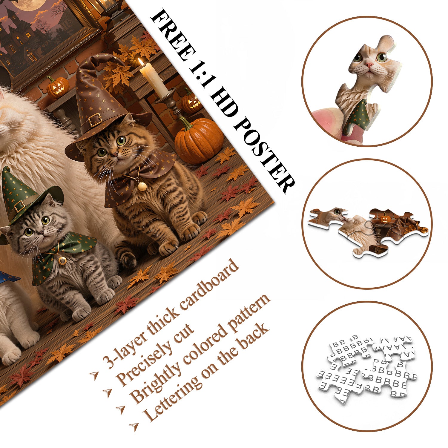 Puzzle magico del gattino di Halloween 1000 pezzi