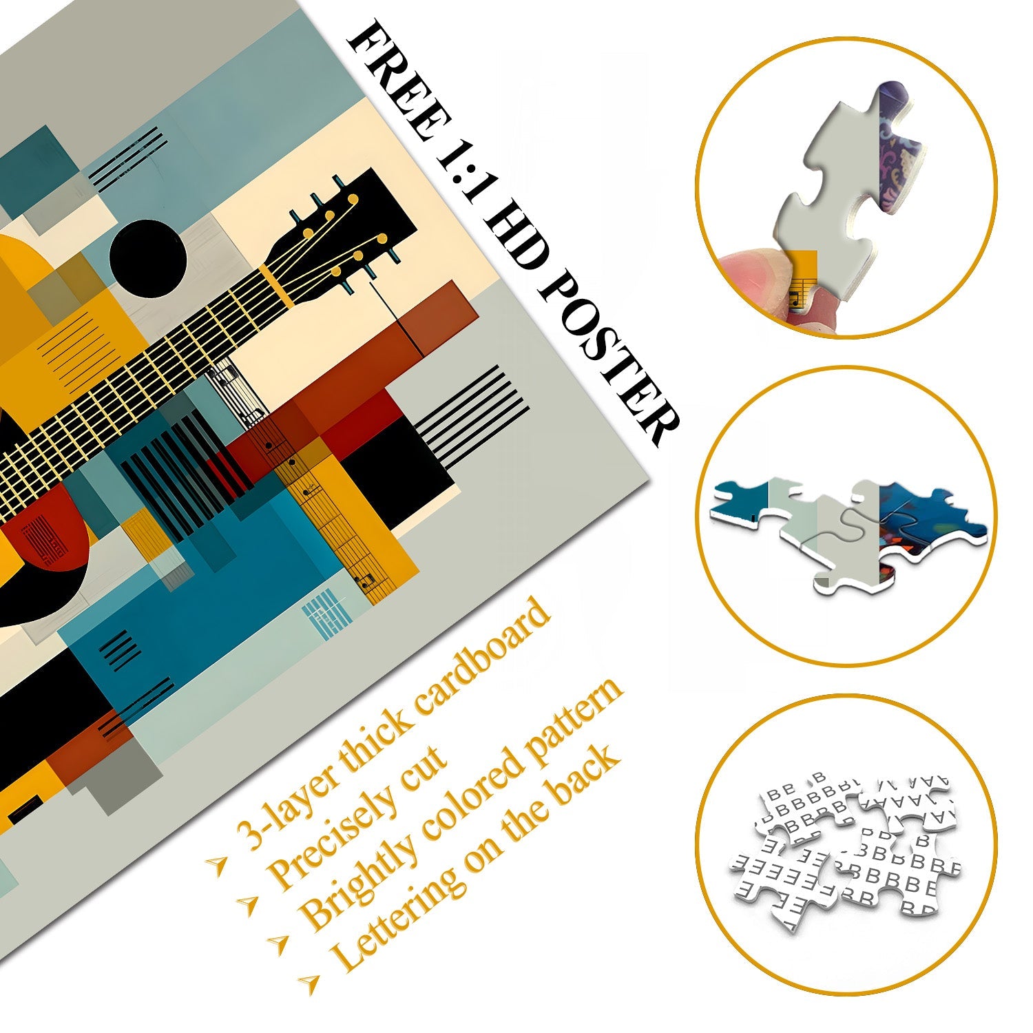 Puzzle de guitare d'art moderne 1000 pièces