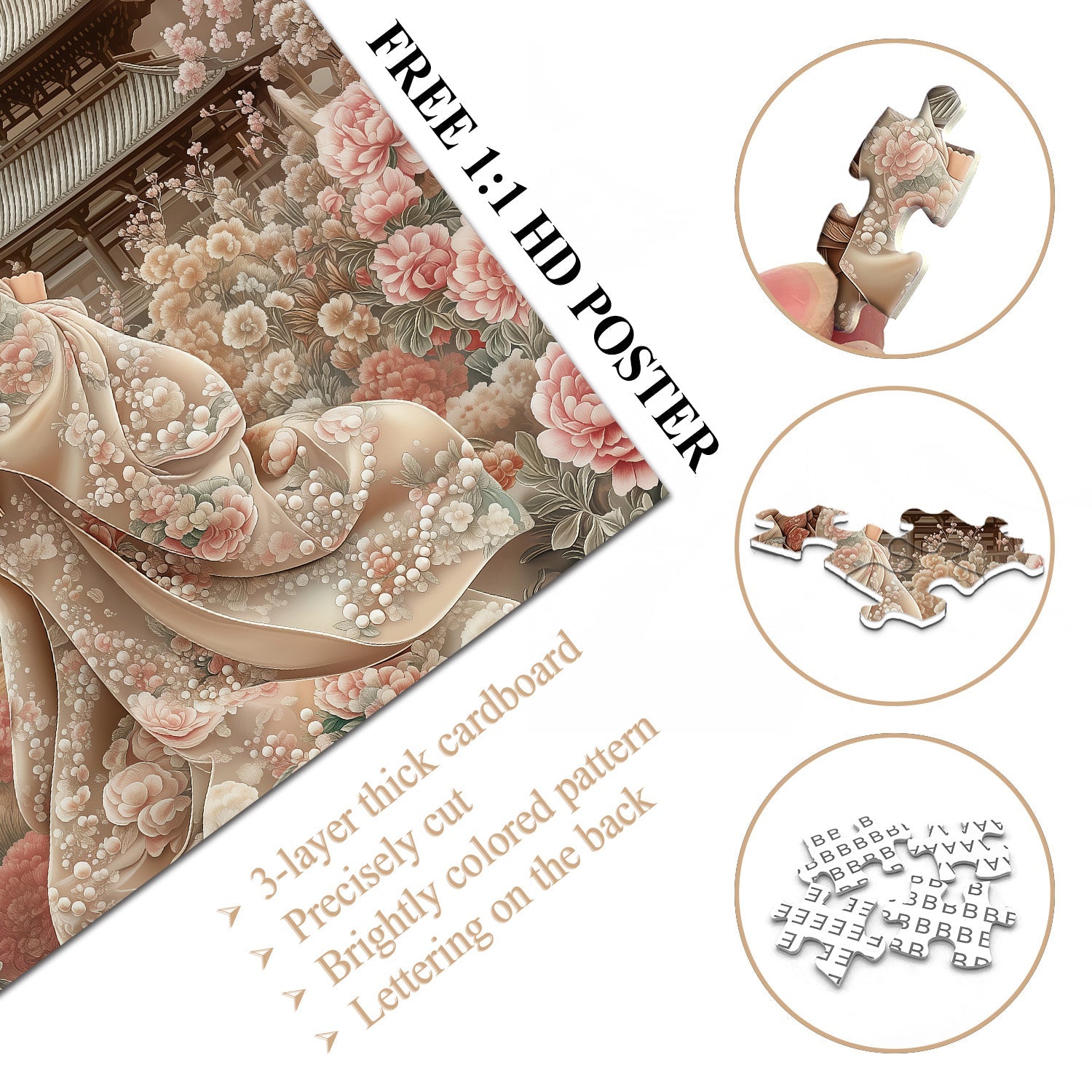 Kimono Floral Feast Jigsaw Puzzle 1000 Pieces