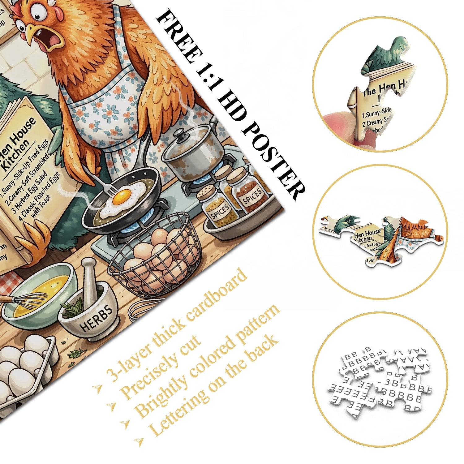Cluck Cookery Jigsaw Puzzle 1000 Pieces