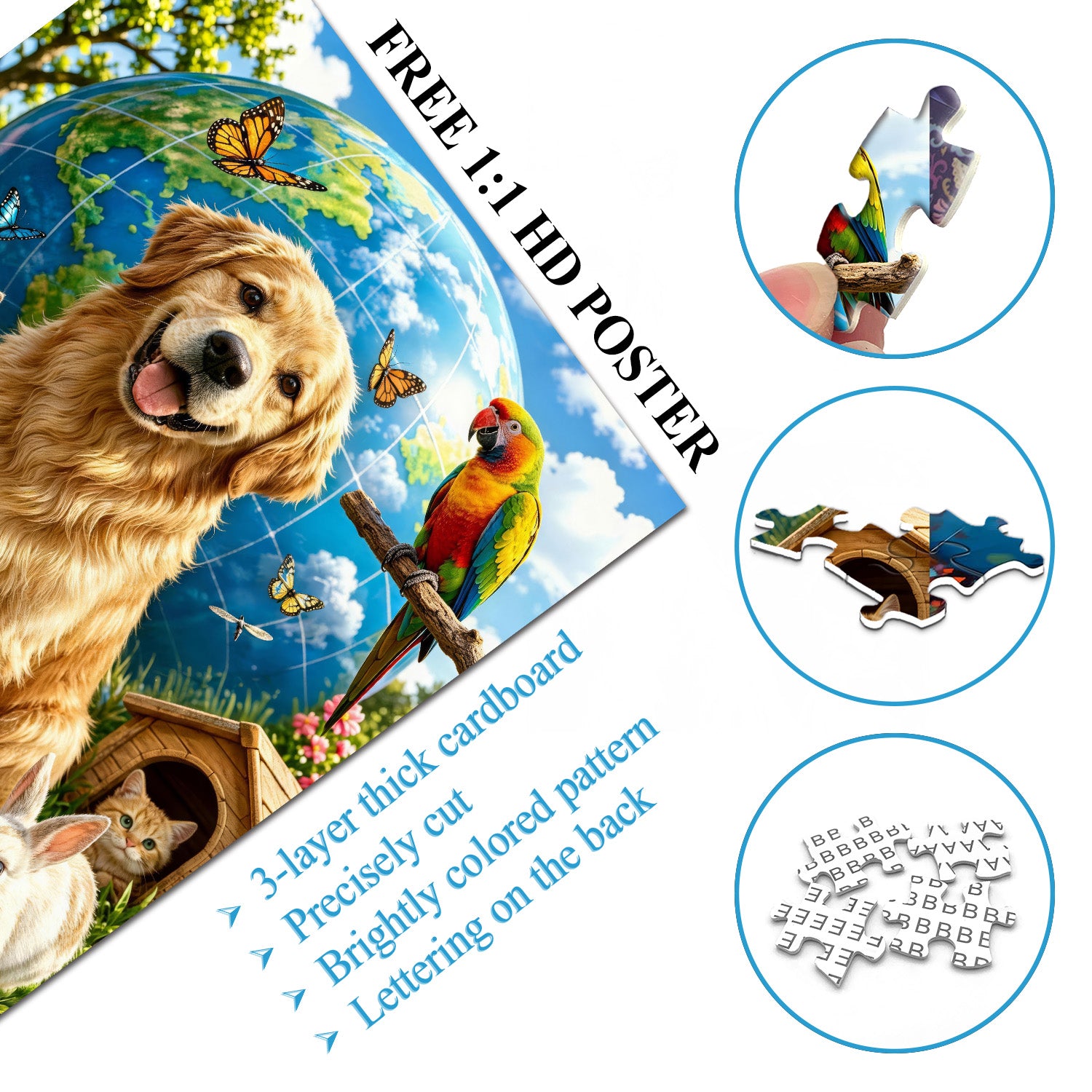 Cute Pet Earth Jigsaw Puzzle 1000 Pieces