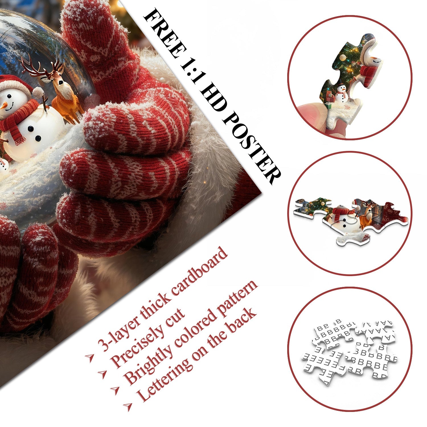 Winter snowball scene Jigsaw Puzzle 1000 Pieces