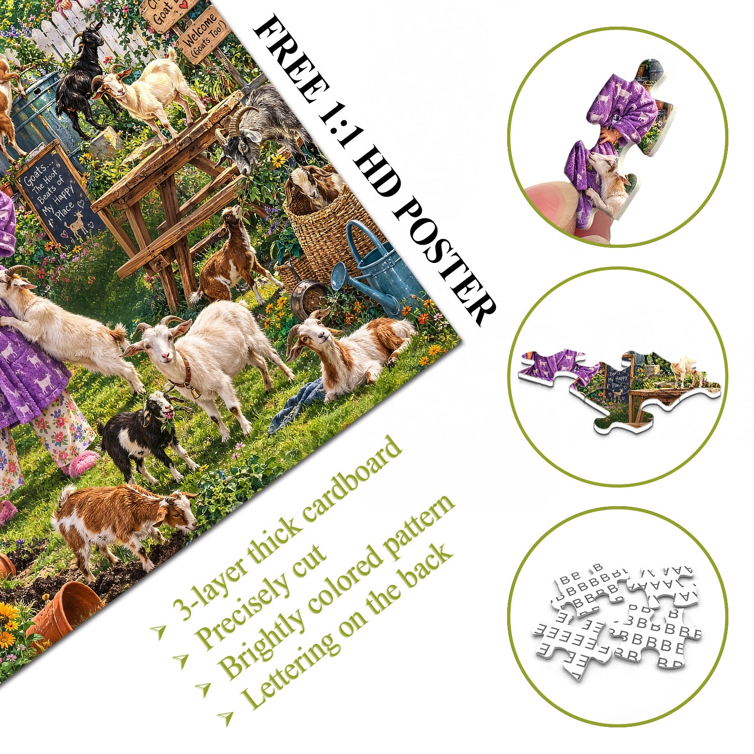 Goat Garden Jigsaw Puzzle 1000 Pieces