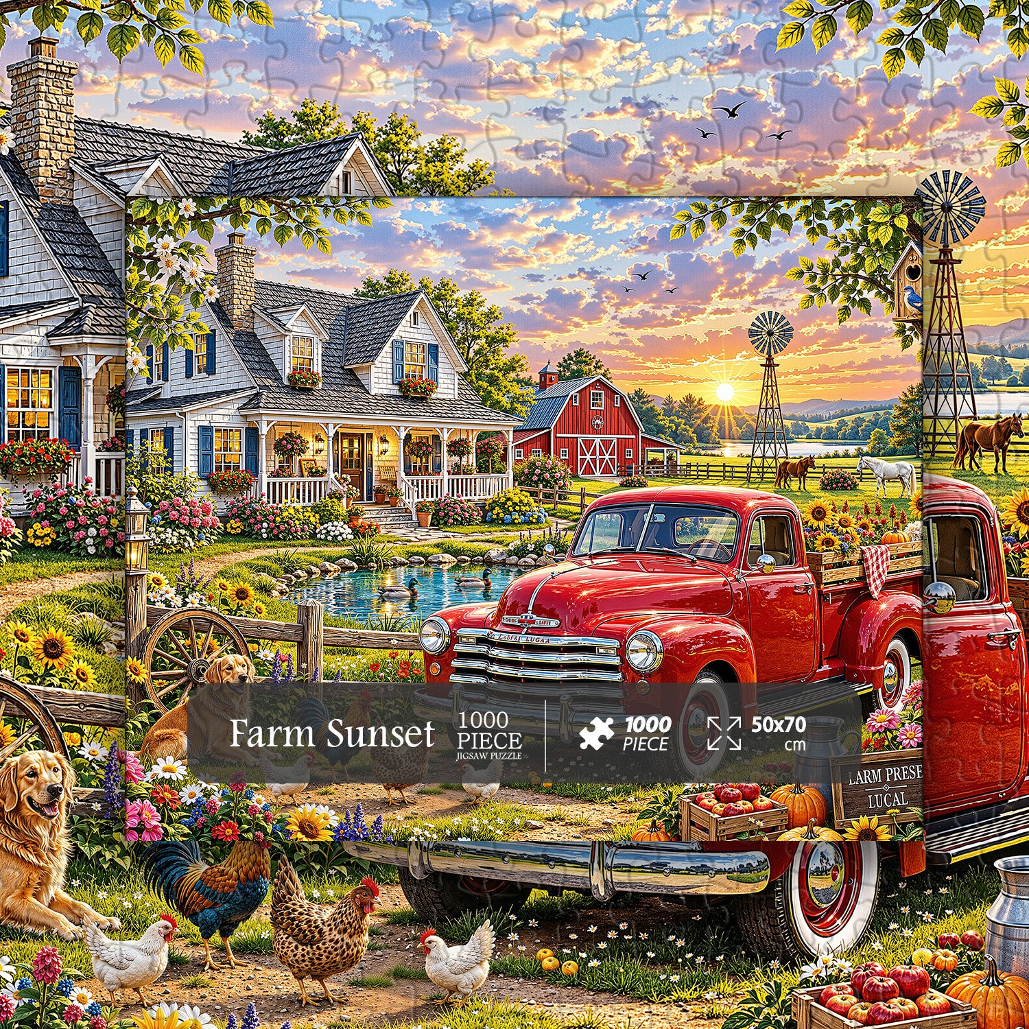 Farm Sunset Jigsaw Puzzle 1000 Pieces