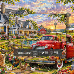 Farm Sunset Jigsaw Puzzle 1000 Pieces