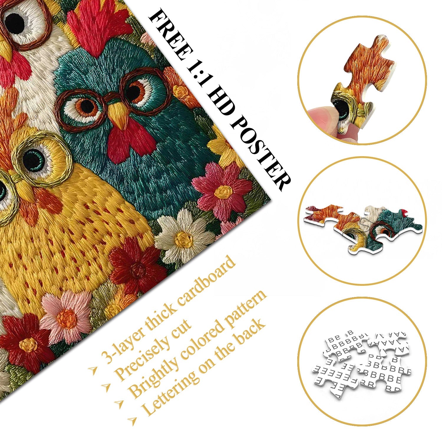 Chicles Chickens Puzzle 1000 pièces